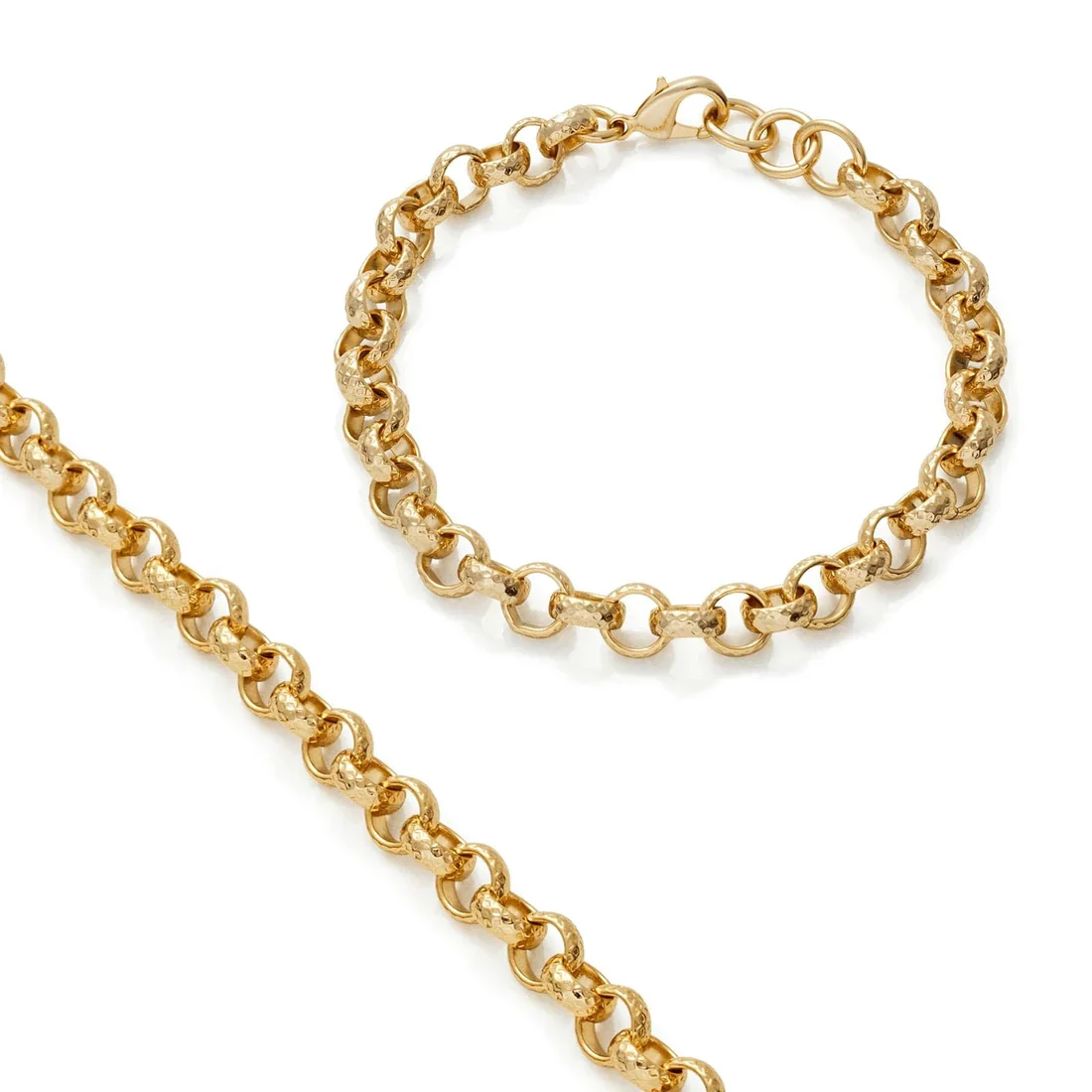 8MM GOLD DIAMOND CUT PATTERNED BELCHER SET - Image 2