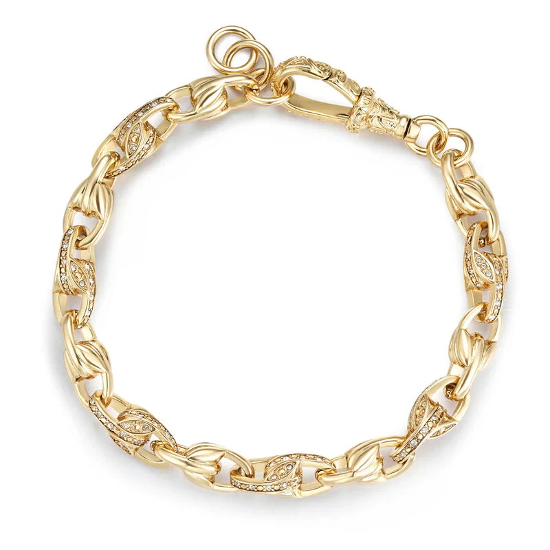 LUXURY GOLD 3D TULIP SET WITH STONES AND ALBERT CLASP - Image 3