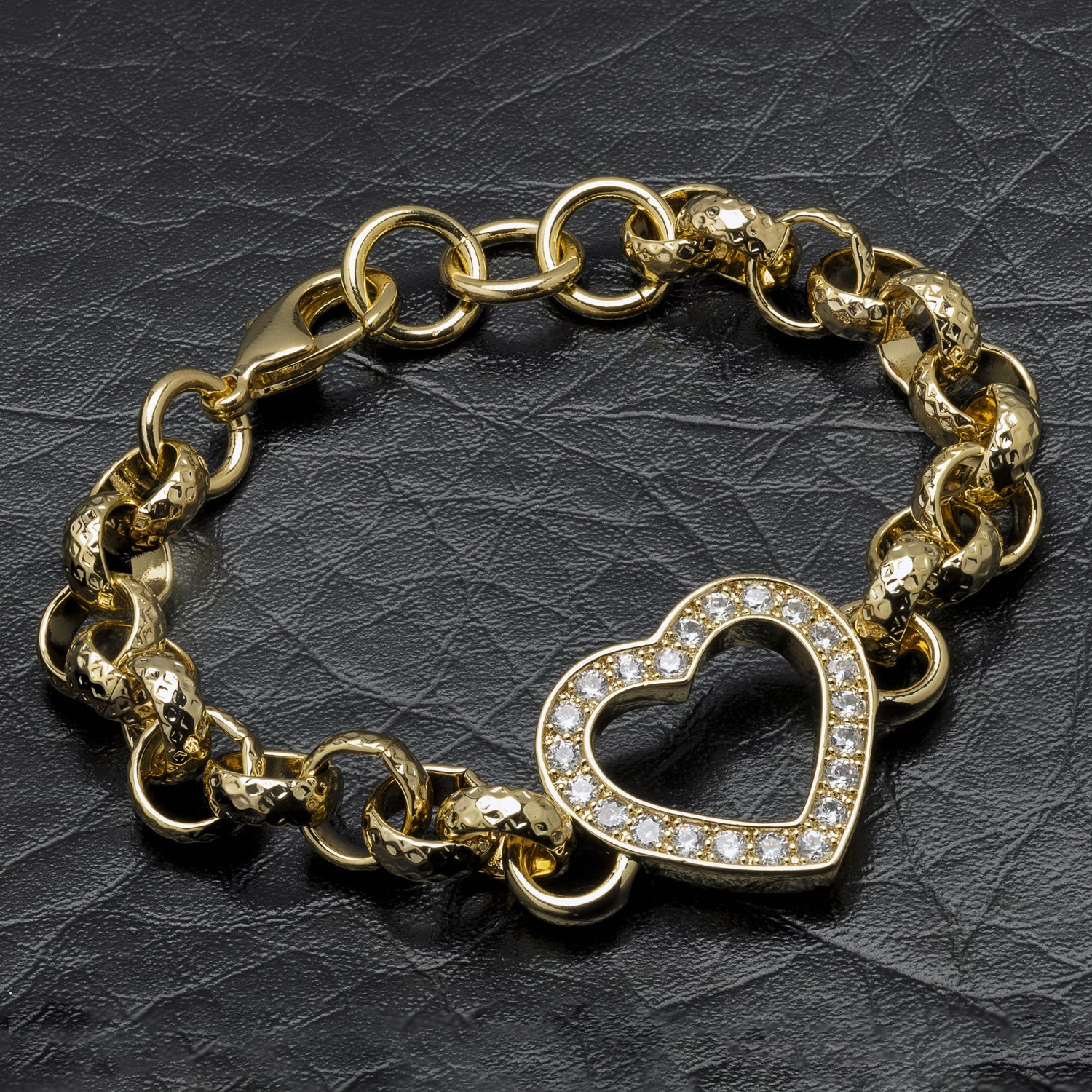 OPEN HEART BELCHER BRACELET WITH CRYSTALS - Image 3