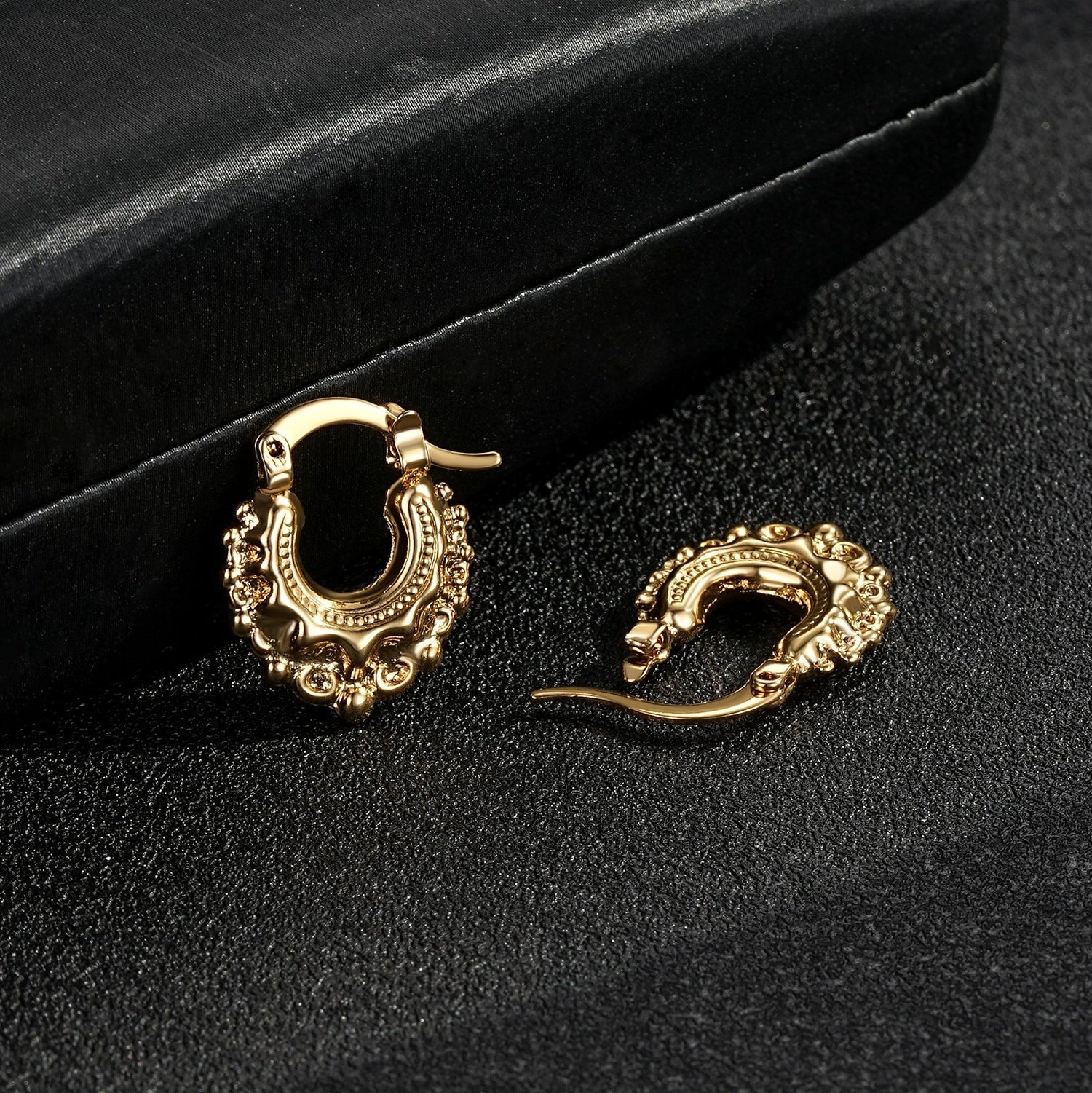 SMALL GOLD GYPSY CREOLE EARRINGS - Image 3