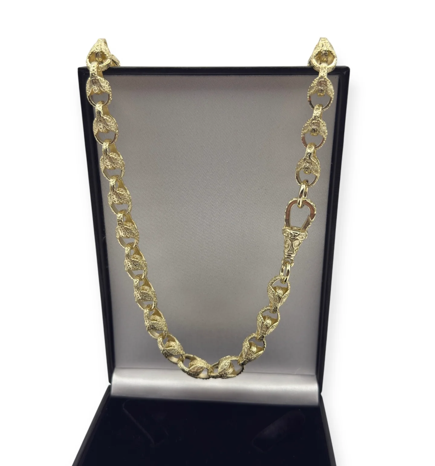 WELDED 9MM GOLD PATTERNED TULIP CHAIN - FULLY PATTERNED - Image 3